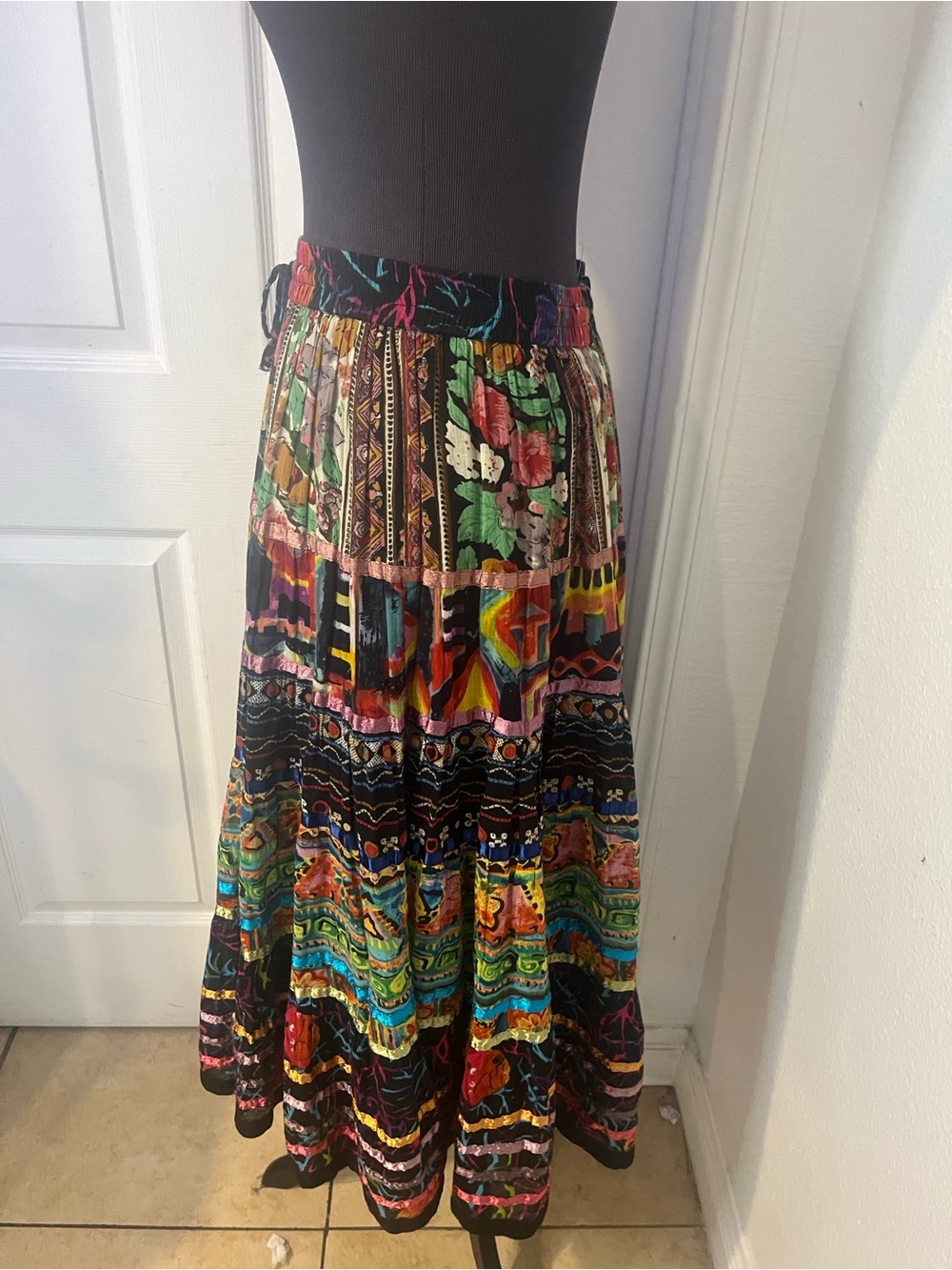 TravelSmith Multicolor Boho Patchwork Maxi Skirt - Picture 2 of 6